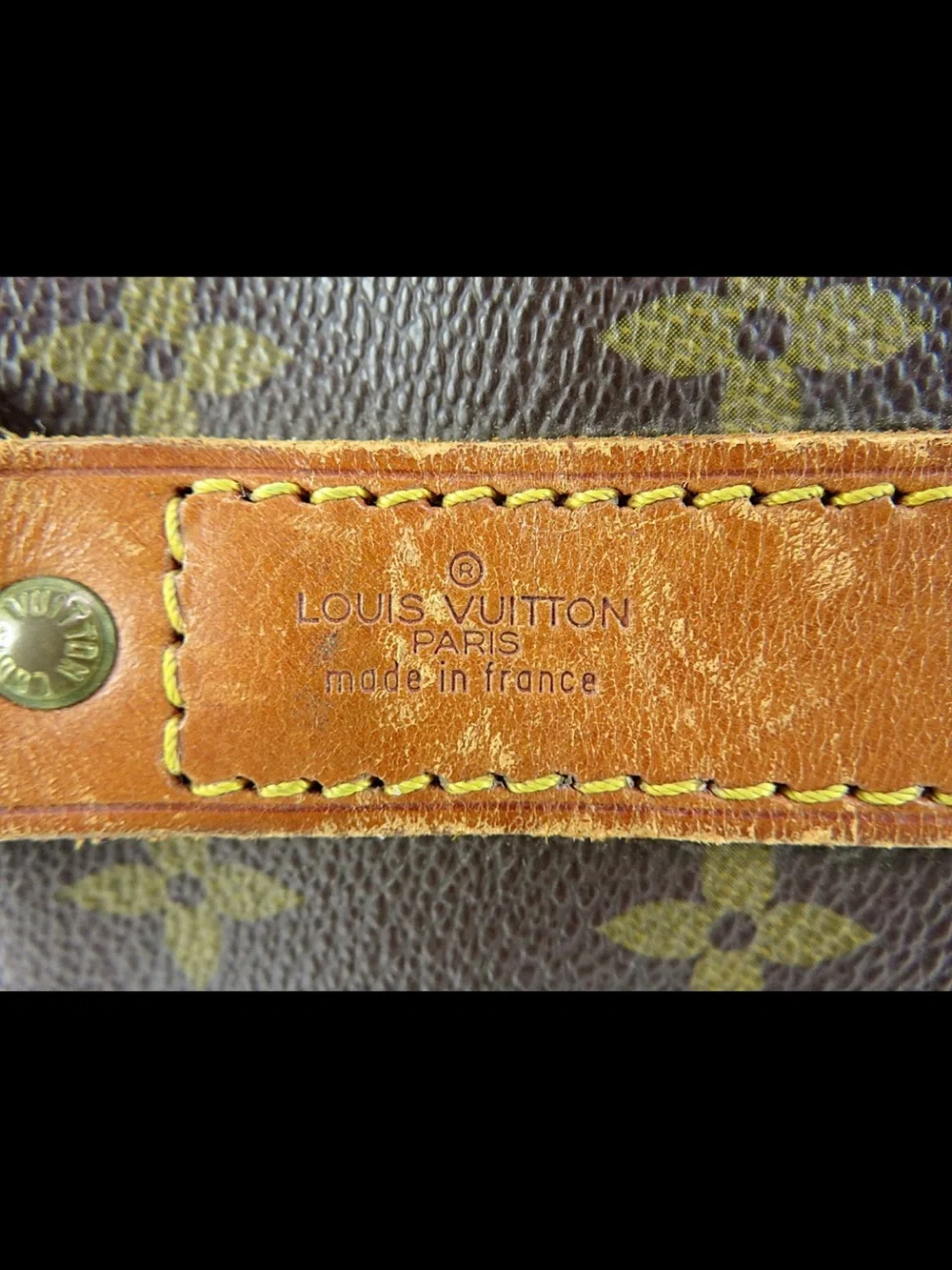 Louis Vuitton Brown Monogram Duffel with Tan Leather Strap